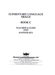Elementary Language Skills - Book C Teachers Guide 