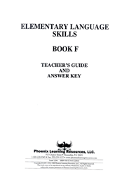 Elementary Language Skills - Book F Teachers Guide 