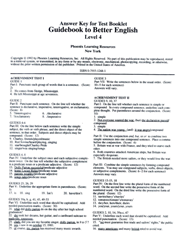 Guidebook to Better English - Level 4 - Test Answer Key 