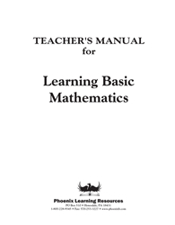 Learning Basic Mathematics - Teachers Manual 