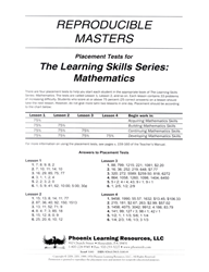 Learning Skills Series: Mathematics - Placement Tests 