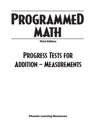 Programmed Math - Progress Tests, Addition - Measurements 